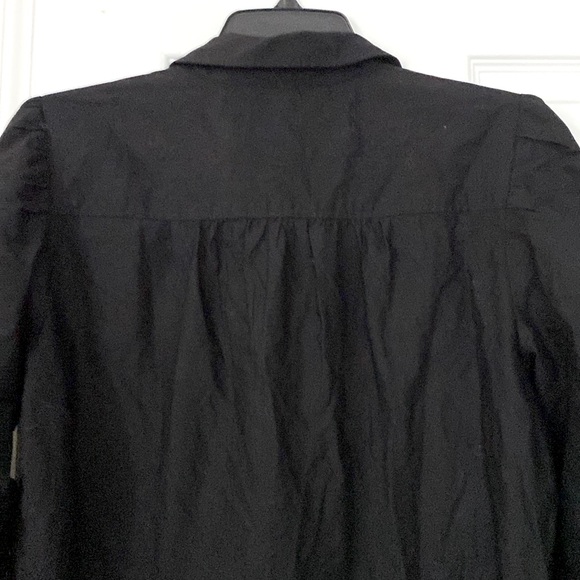 Gap Black Long Sleeve Shift Dress. Buttons to Waist. Cotton & Eyelet Bottom EC - Picture 5 of 11